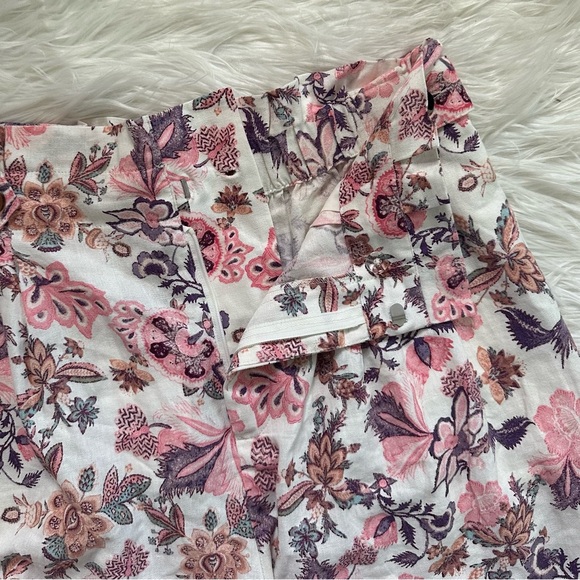 WHO WHAT WEAR NWT 2pc XL 14 Linen Blend High Neck Flutter Sleeve Top Shorts Set - Picture 11 of 15